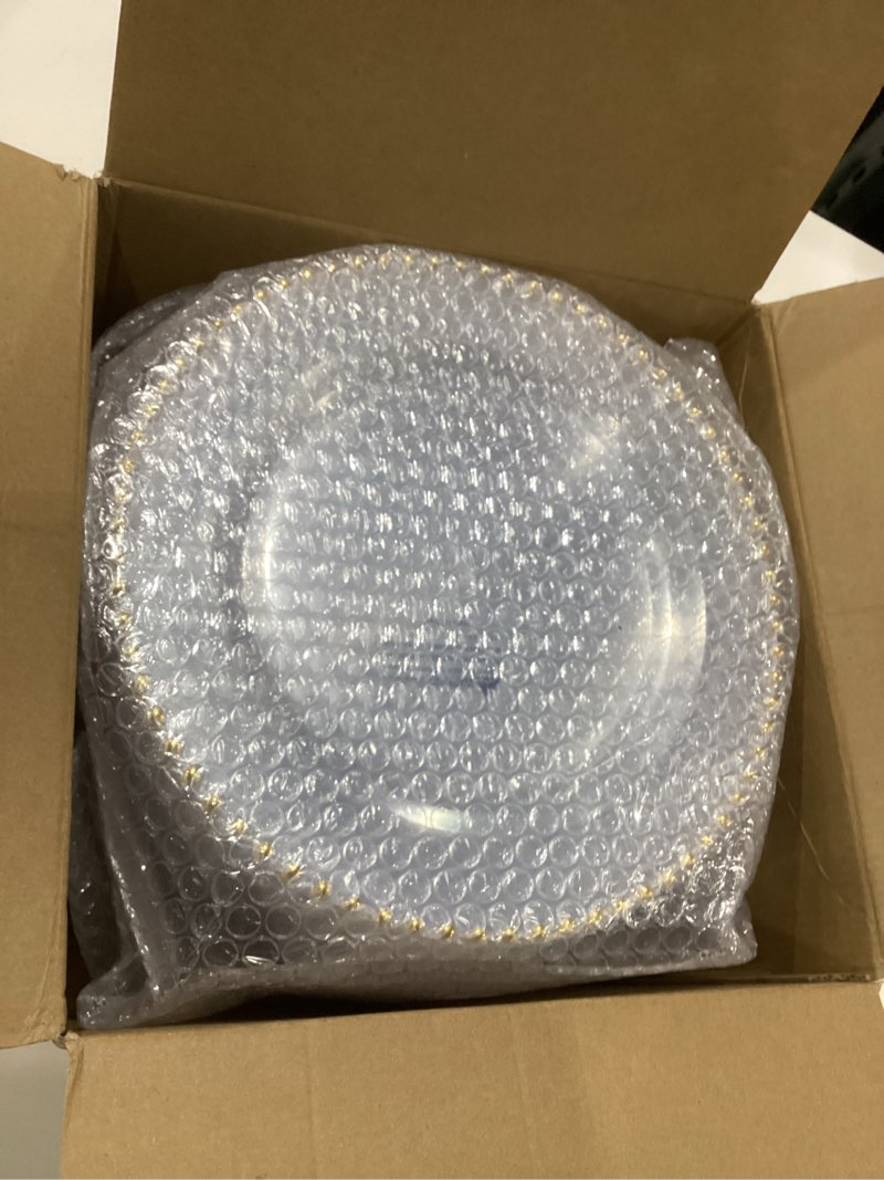 Condition photo showing New/Like New for supernal 100 Pieces Clear Plastic Plates, 10 Inch Elegant Disposable Plates with Gold Rim, Heavy Duty Plastic Dinner Plates for Christmas, Thanksgiving, Party, Wedding and Birthday 100Pcs Clear Plastic Plates with Gold Beads