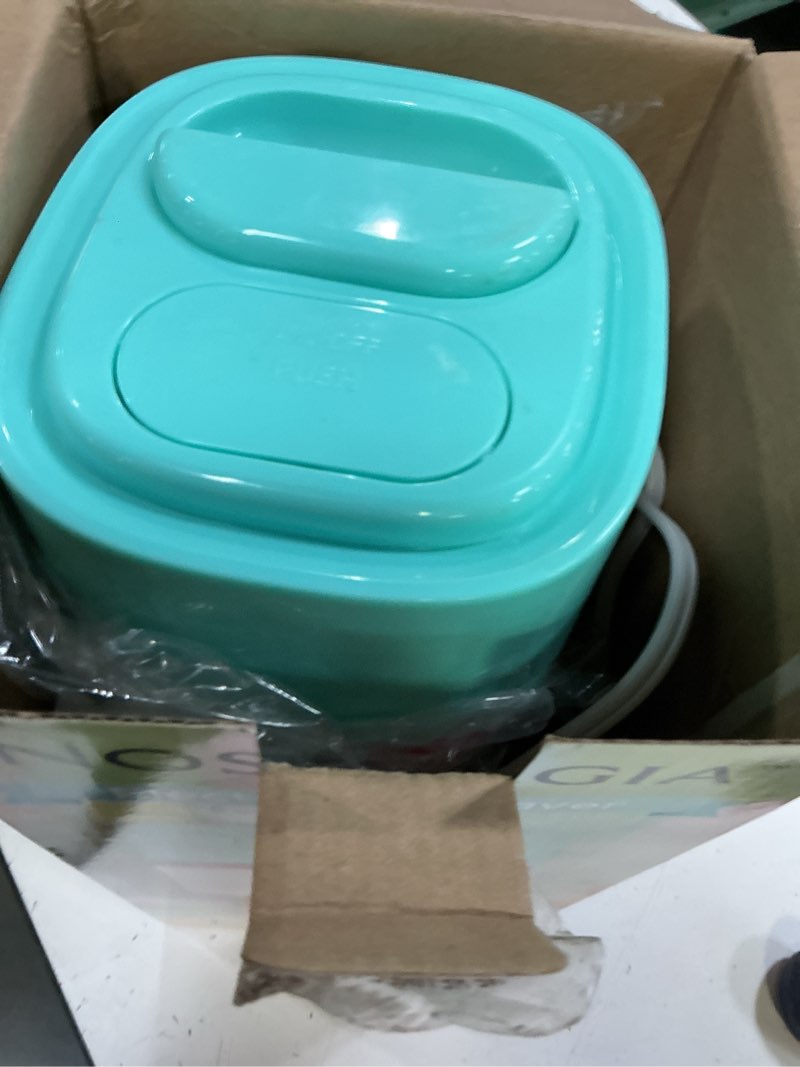 Condition photo showing As Is for nostalgia electric 80 watt ice shaver with ice mold & reusable cone, teal & white