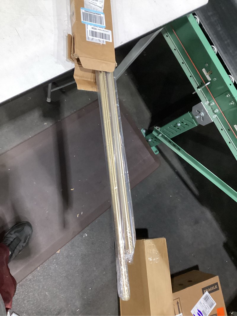 Condition photo showing New/Like New for Ivilon Drapery Window Curtain Rod - End Cap Style Design 1 Inch Pole. 72 to 144 Inch Color Warm Gold