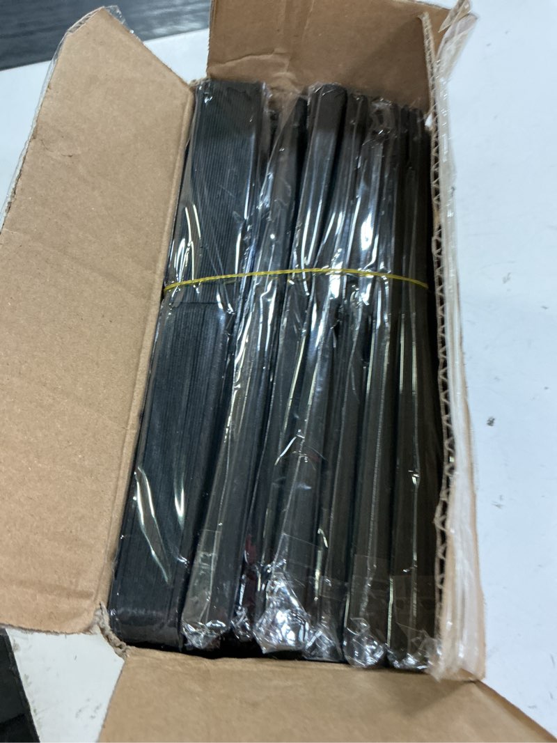Condition photo showing New/Like New for 36 pcs black paper hand fans, handheld fan foldable for weddings, parties, diy projects, dance & photo props, home decor black 36