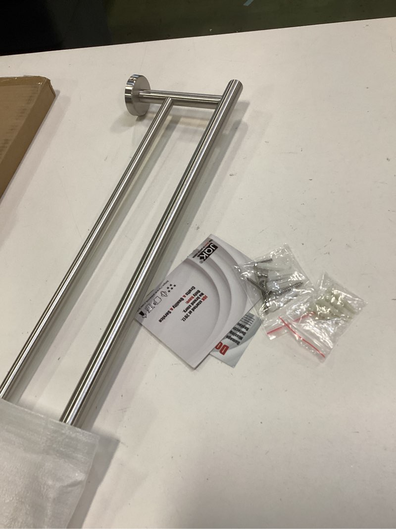 Condition photo showing New/Like New for JQK Double Bath Towel Bar, 30 Inch 304 Stainless Steel Thicken 0.8mm Towel Rack for Bathroom, Towel Holder Brushed Finished Wall Mount, 33 in Total Length, TB100L30-BN