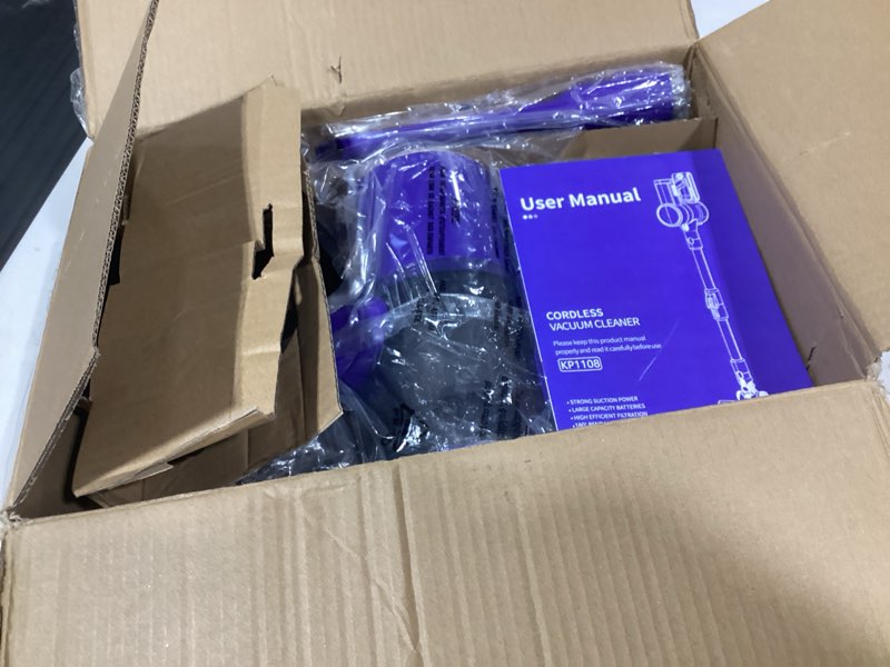 Condition photo showing Good Condition for Similar product Cordless Vacuum Cleaner, 55KPA 65Mins XL Dust Cup Vacuum Cleaners for Home, Stick Vacuum with Anti-Tangle Brush,LED Display,Self-Standing, Vacuum Cordless for Hardwood Floor, Carpet, Pet Hair,Purple