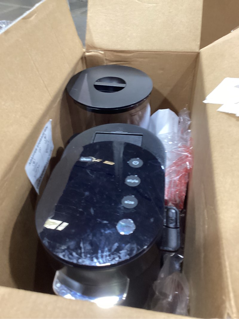 Condition photo showing As Is for ninja | coffee maker | single serve |brew with coffee pods & grounds| compatible with k-cup coffee pods | 4 brew styles, up to 24oz cup sizes & 56oz removable reservoir | black | pb051 standard-black