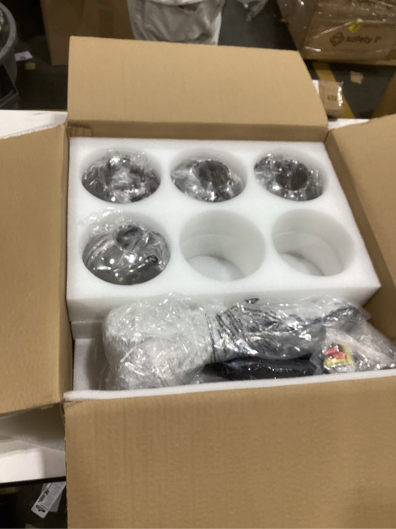 Condition photo showing As Is for SZXYKEJI6-Lights Glass Globe Sputnik Chandelier Modern Flush Mount Ceiling Light Fixture Farmhouse Lighting for Dining Room Living Room Bedroom Kitchen Passageway(Balck and Gold) Black and Gold 6 Light