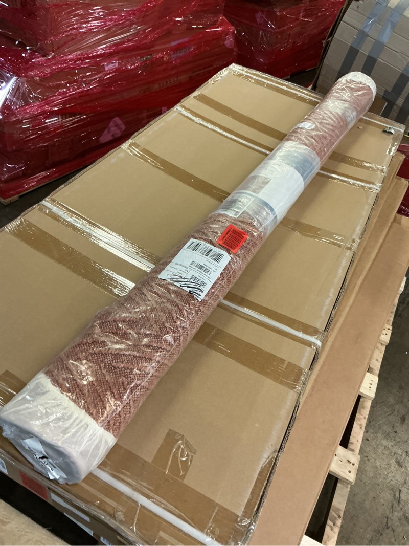 Condition photo showing New/Like New for TOWN & COUNTRY BASICS Pax Herringbone Textured Solid Everwash® Washable Area Rug, Low Pile, Non-Slip Backing, Easy Clean Pet & Family Friendly Rug, Rust, 5'11"x9' Rust 5'11" x 9' (Rectangular)