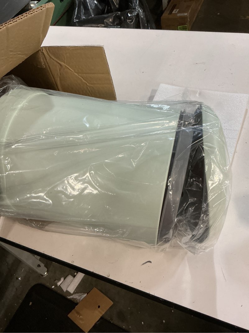 Condition photo showing Good Condition for glad small trash can, 1.2 gallon | round stainless steel garbage bin with soft close lid & step foot pedal | metal waste basket with removable inner bucket, green