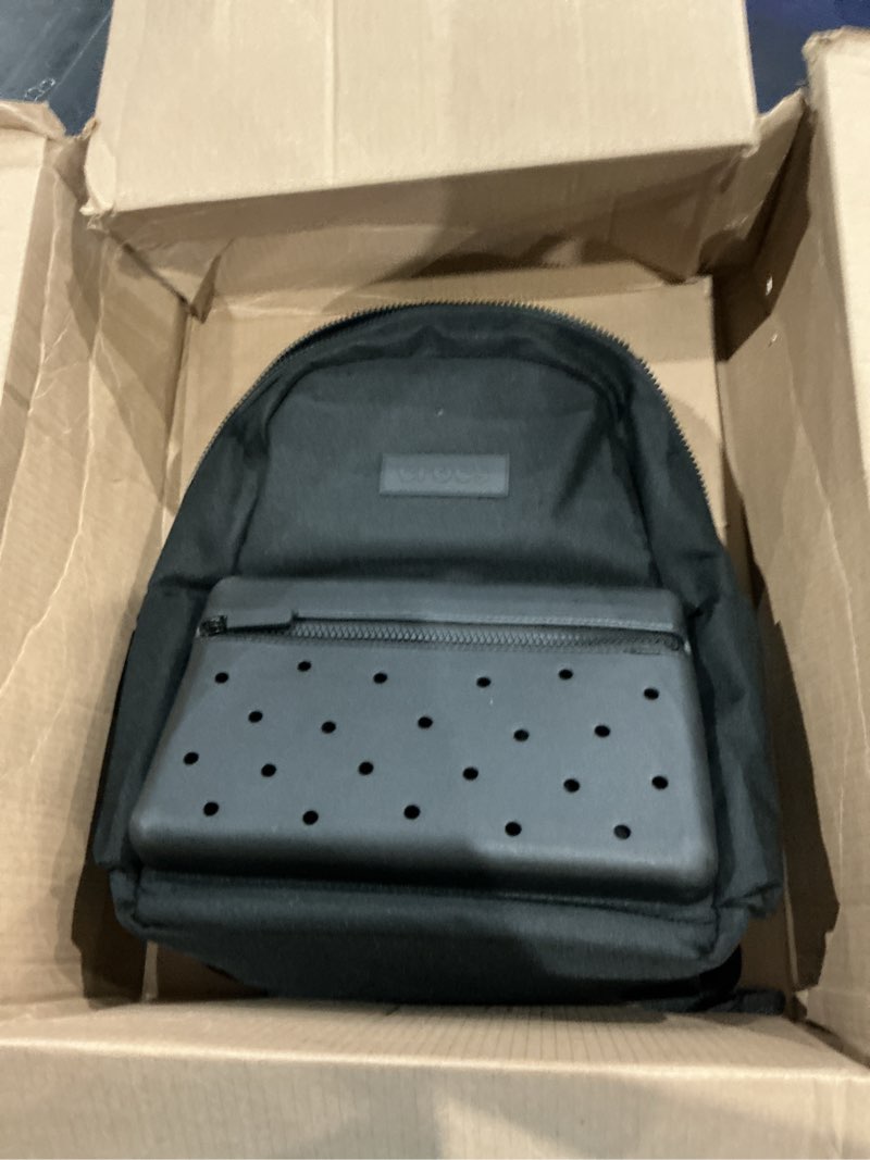 Condition photo showing As Is for crocs nylon backpack, personalize with jibbitz charms