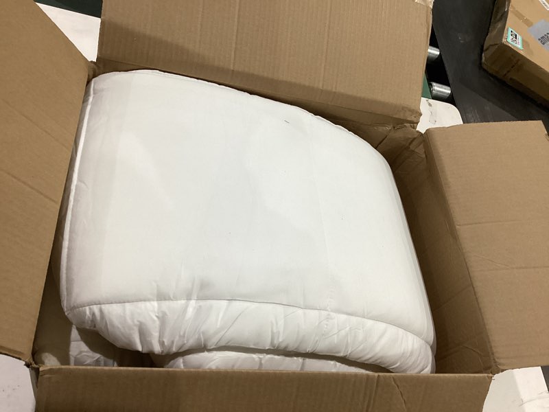Condition photo showing As Is for COHOME Quilted Oversized King Size Winter Warm Comforter - Down Alternative Duvet Insert, All-Season Cooling Reversible Design - Luxury Hotel Bedding with Anti-Clump Tech & 8 Tabs,White 98"x116" White Oversized King Comforter
