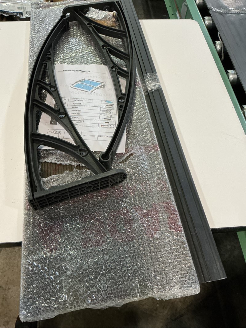 Condition photo showing Good Condition for vingli window awning door canopy exterior, 40" x 40" awnings for doors polycarbonate cover patio door awning rain snow sunlight protection hollow sheet (clear board & black bracket) 40x40 inch clear board & black bracket