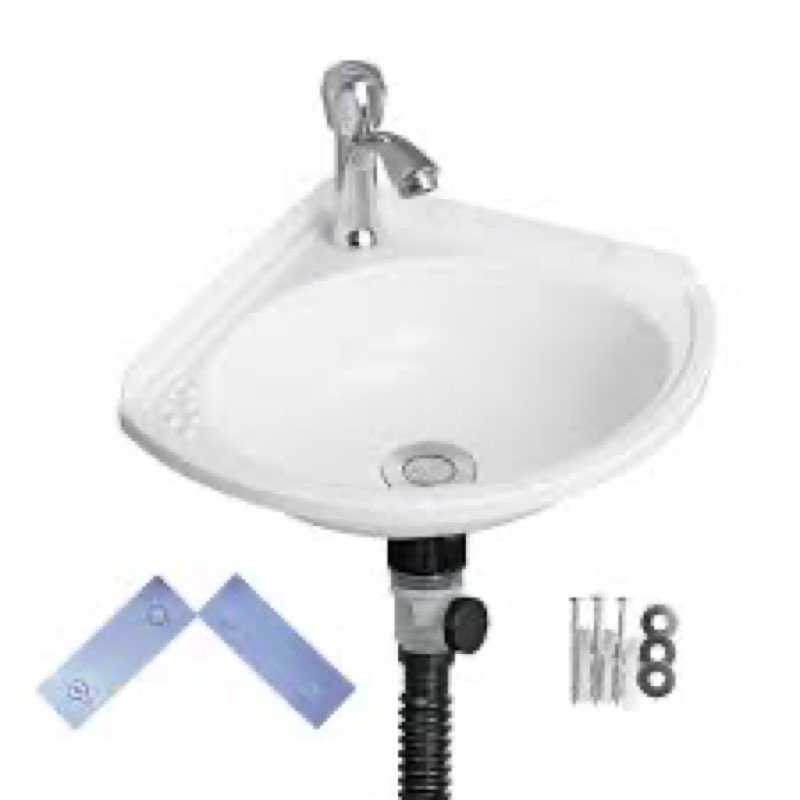 small bathroom sink wall mount bathroom corner sink, triangular wash basin no-drill installation sel