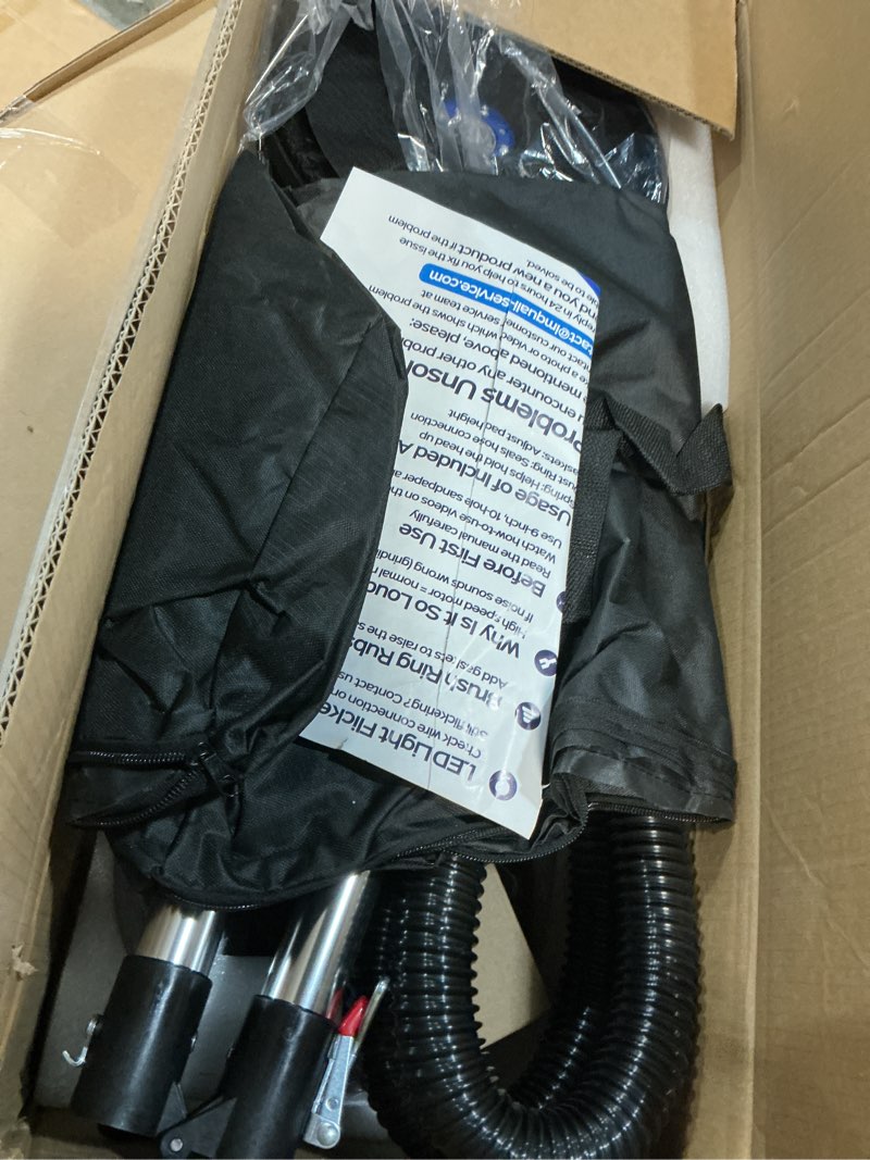 Condition photo showing item condition for Drywall Sander, 2025 Upgraded 8-Amp Popcorn Ceiling Removal Tool with 7 Variable Speed 800-1800RPM, Drywall Sander with Vacuum Dust Collector with Extendable Handle, LED Light,12pcs Sanding Discs,Blue Dark Blue