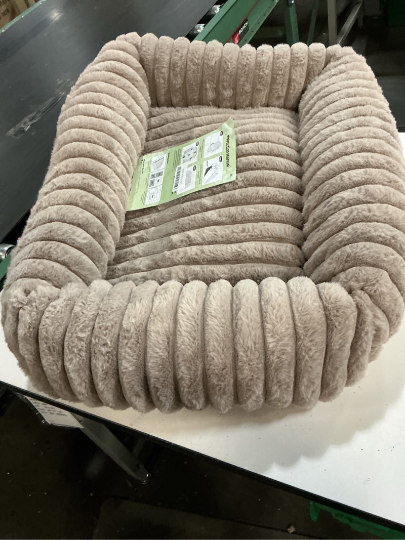 Condition photo showing Good Condition for furtime medium dog beds for medium dogs washable, orthopedic dog bed, rectangle warming soft calming sleeping puppy bed durable pet bed with anti-slip bottom m plus (30"x24"x8") khaki