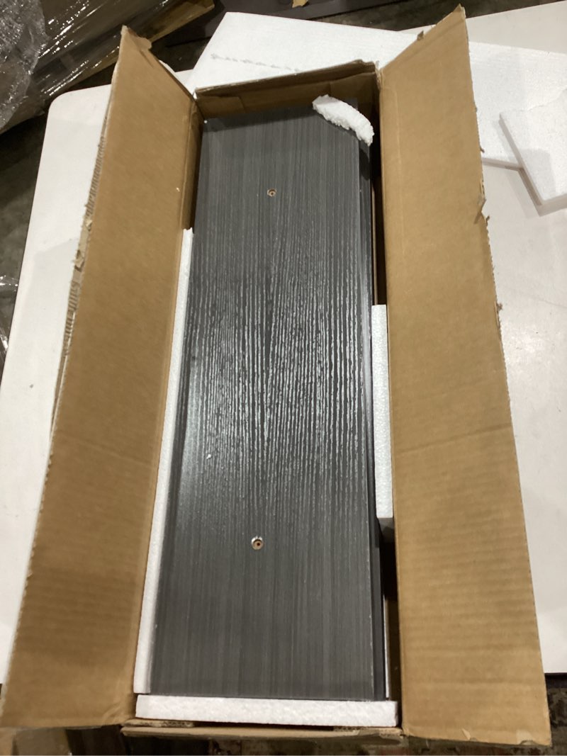 Condition photo showing Good Condition for bayka grey floating shelves for wall, 22.5 inches wall mounted rustic wood shelves for bathroom, bedroom, living room, floating shelves for books/storage/decor (set of 3) f. grey - industrial edge style 3 22.5inches