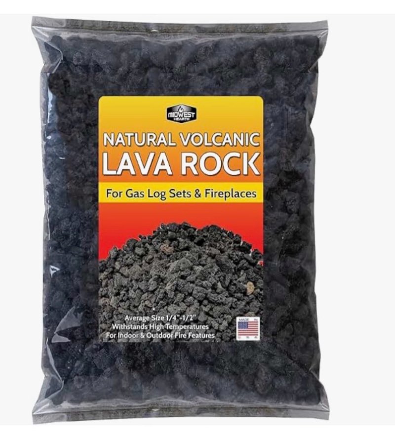 Pleasant Hearth LVR100 Lava Rock, 5 lb, Charcoal