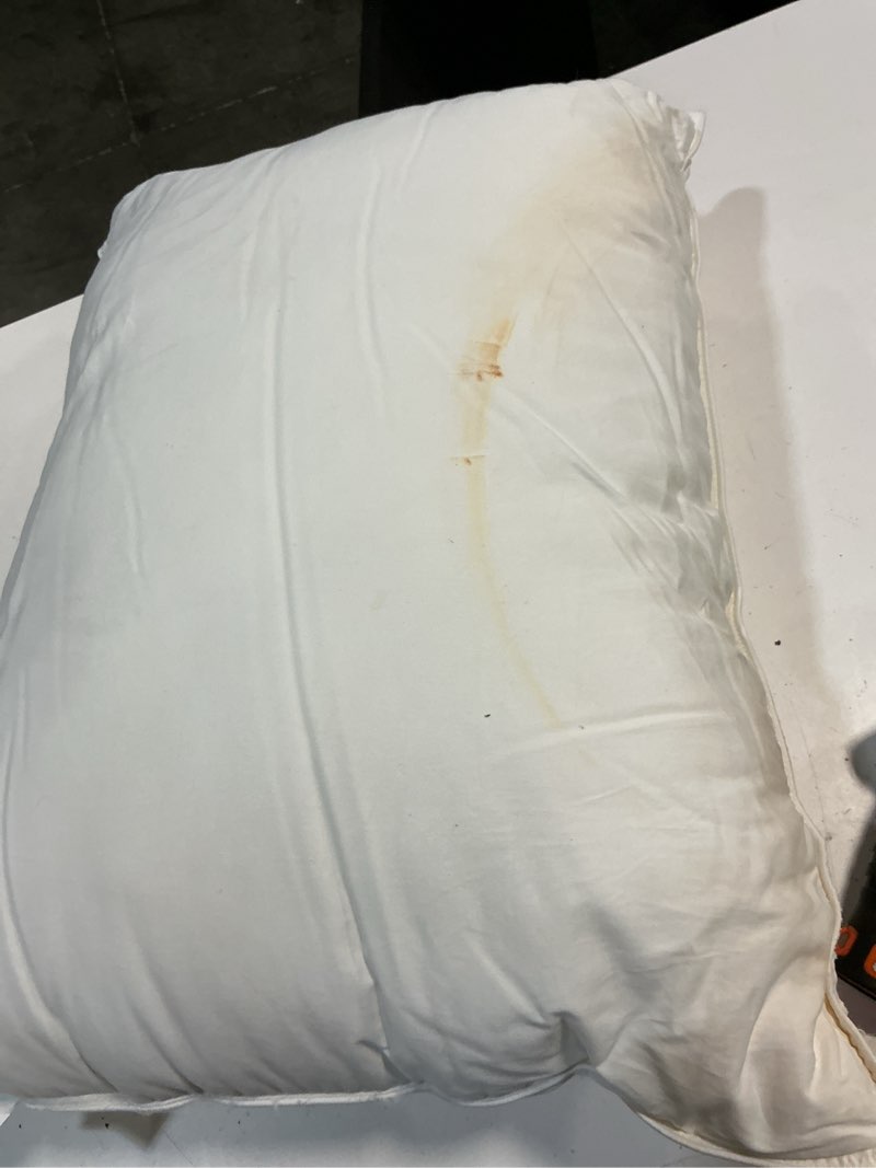 Condition photo showing As Is for quince premium down alternative pillow, standard, medium/firm