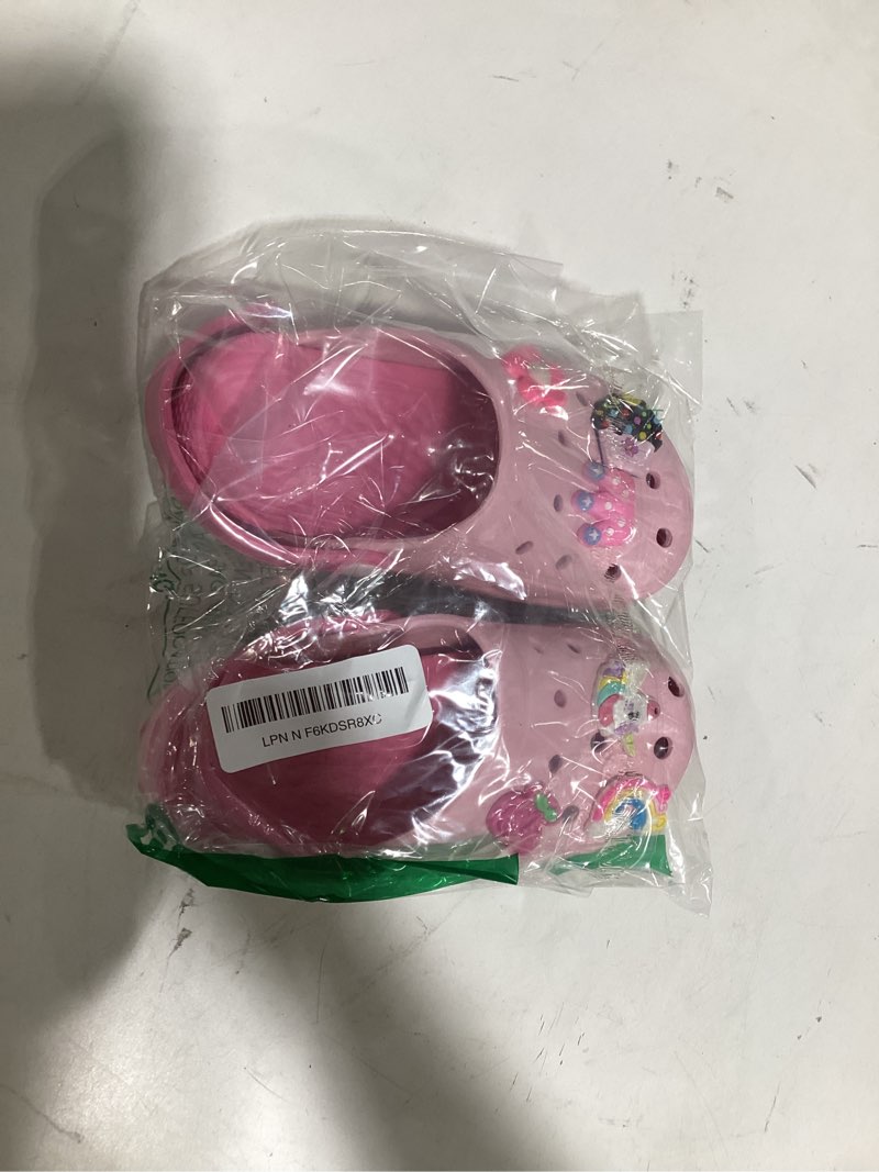 Condition photo showing Good Condition for owif boys girls toddler clogs little kids slip on slides sandals truck car bunny summer water shoes garden beach pool outdoor bathing shower slippers 10-10.5 little kid pink