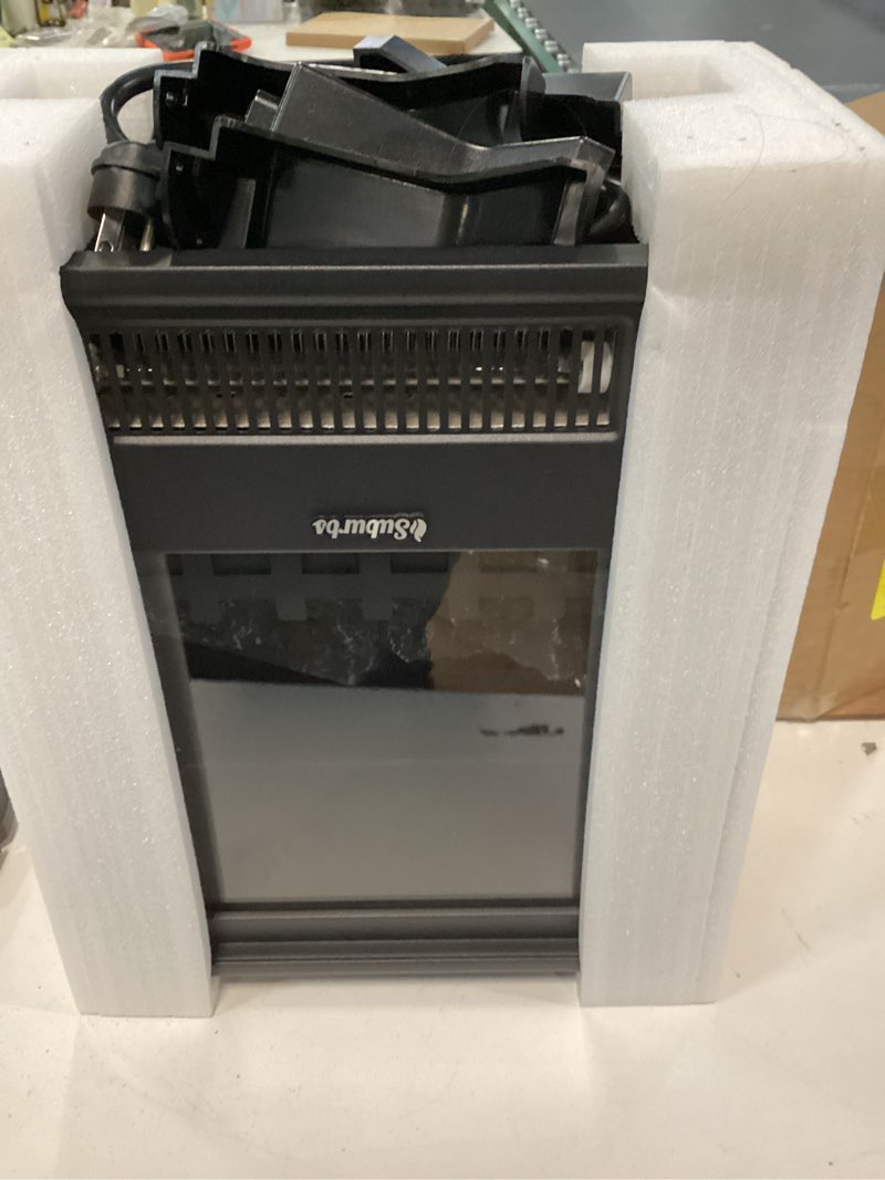 Condition photo showing Good Condition for TURBRO Suburbs TS17Q Infrared Electric Fireplace Stove, 19" Freestanding Stove Heater with 3-Sided View, Realistic Flame, Overheating Protection, CSA Certified, for Small Spaces, Bedroom - 1500W Black 19 Inch