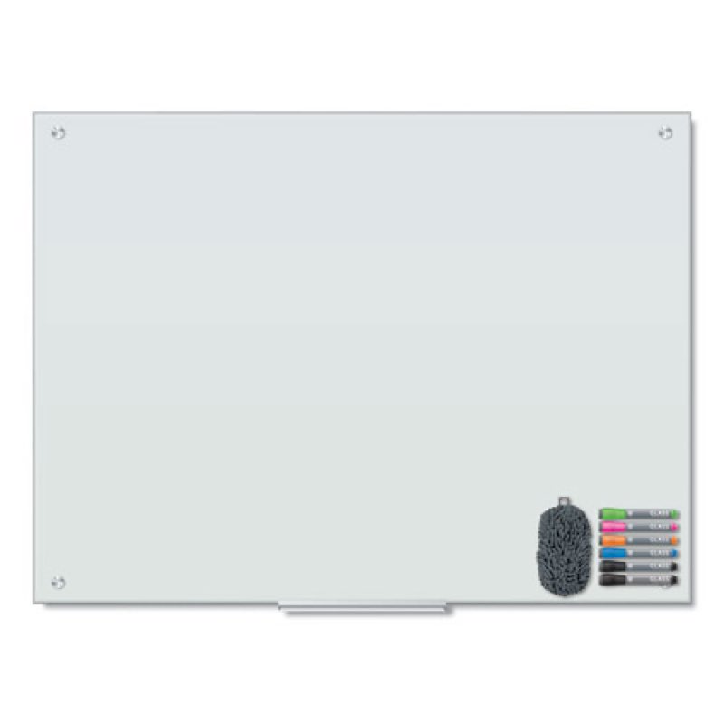 Glass 35 x 47 White Magnetic Dry Erase Board W/Liquid Marker and 1 Rare Earth Magnet