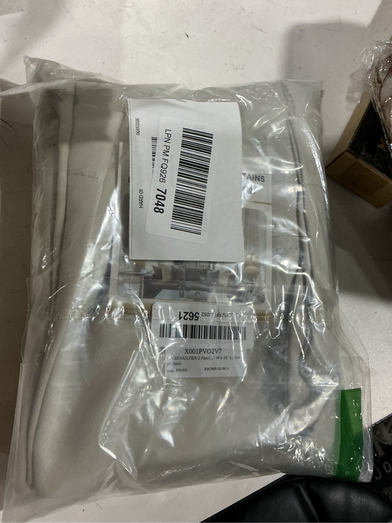Condition photo showing Good Condition for h.versailtex ivory valances for windows, room drakening small window kitchen valances curtains, rod pocket cafe valance for bathroom laundry basement 2 packs, 52" w x 18" l, ivory/cream ivory/cream 2