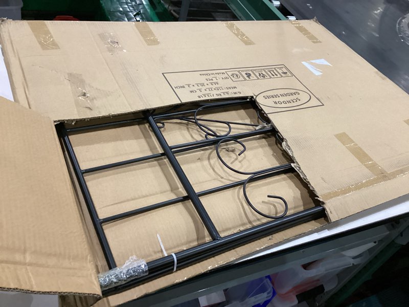 Condition photo showing Good Condition for metal trellis 86.6" h x 29.5" w powder-coated black attractive plant support garden trellis stylish garden addition lattice outdoor yard décor roses vine ivy clematis trellises black