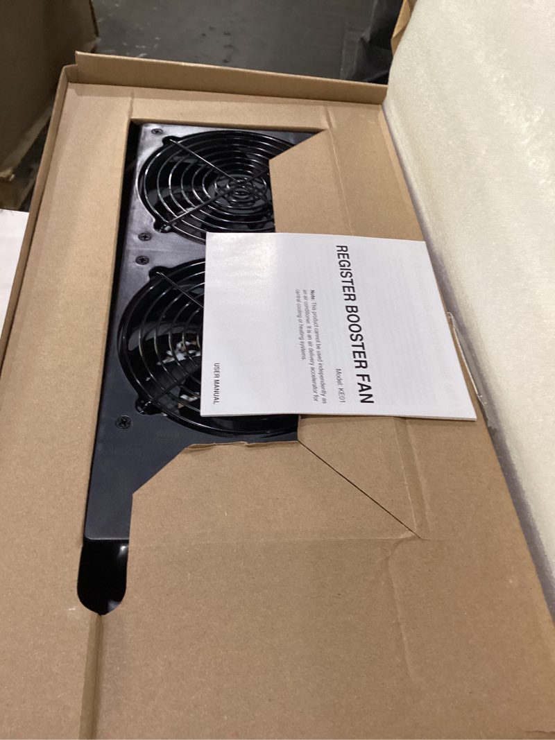 Condition photo showing New/Like New for matulsa register booster fan for 6" x 12" register holes with remote control and thermostat, 10-speeds floor vent fans booster - enhances ac heating&cooling airflow, quiet air duct fan for wall, white white 6" x 12" 1