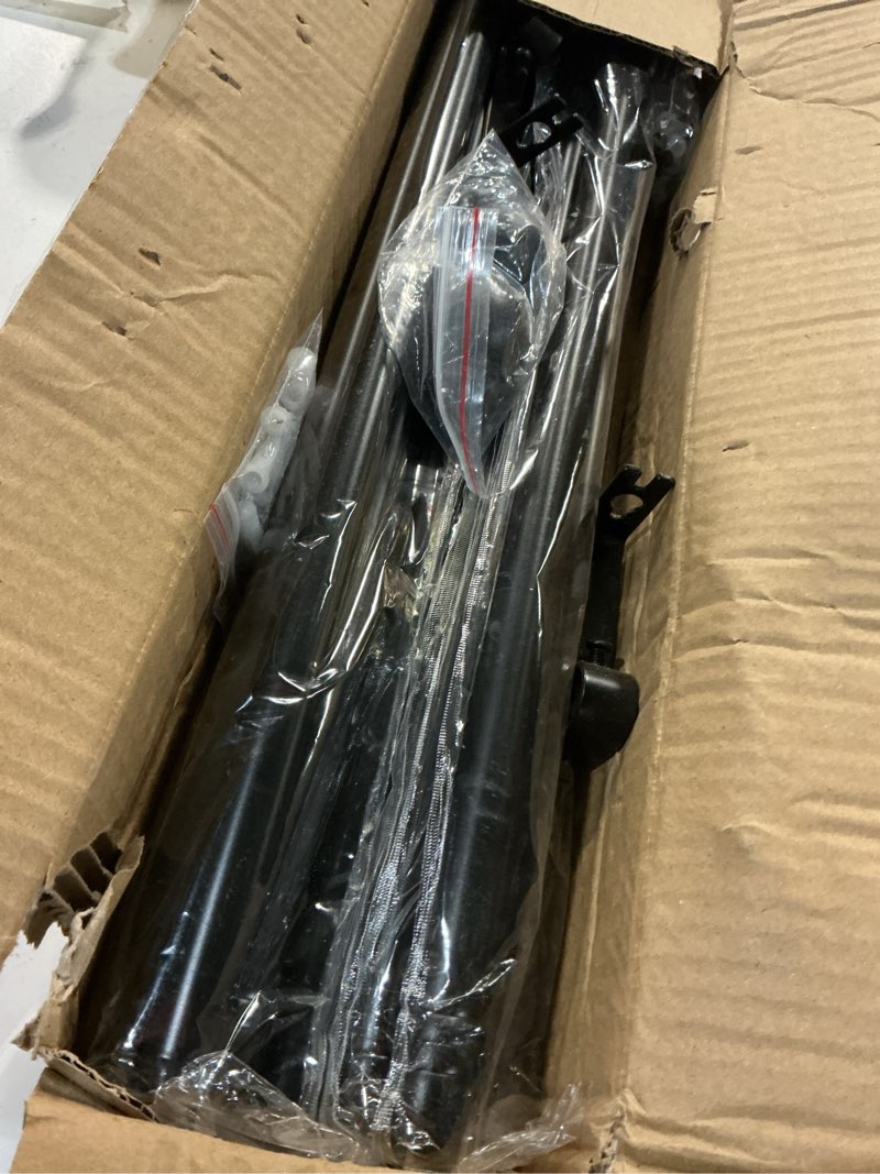 Condition photo showing Good Condition for 2 pack Black Curtain Rods for Windows 48 to 92 inch, Adjusts Length by Splicing, 5/8" Diameter Matte Black Small Curtain Rods for Bedroom, Living Room, Kitchen, Outdoor, Farmhouse Black 30"-92" (2PC)