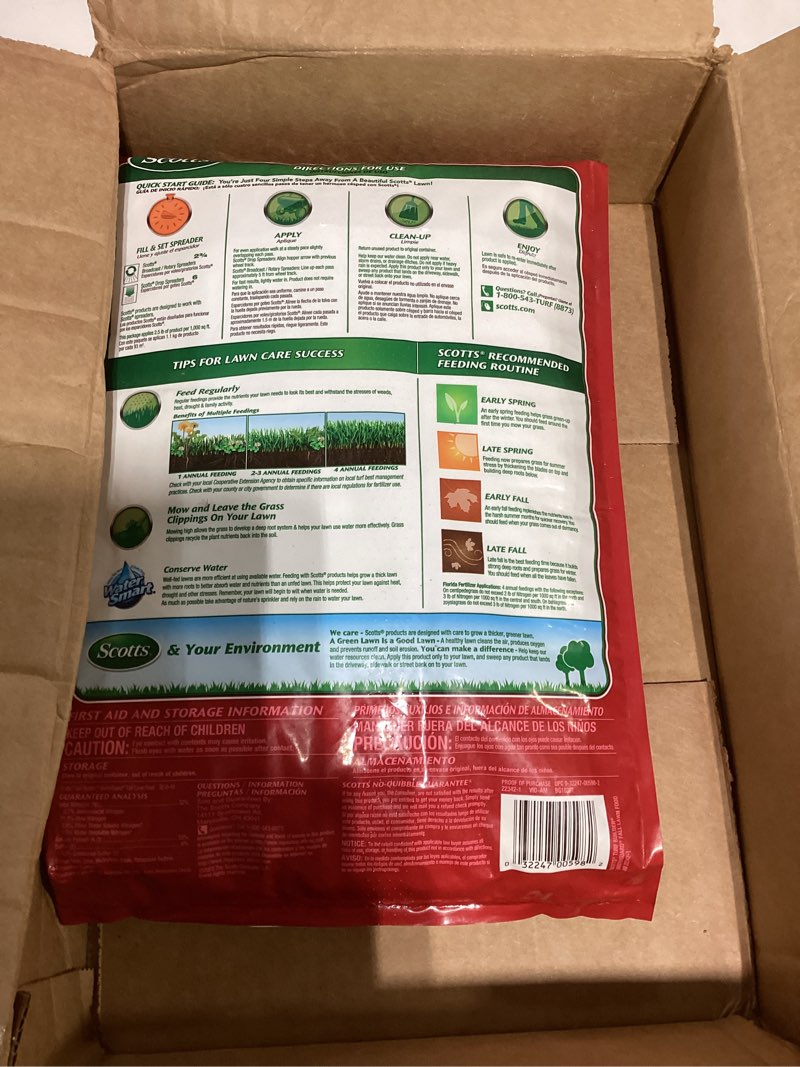 Condition photo showing New/Like New for scotts turf builder winterguard fall lawn fertilizer for all grass types, 4,000 sq. ft., 10 lbs.