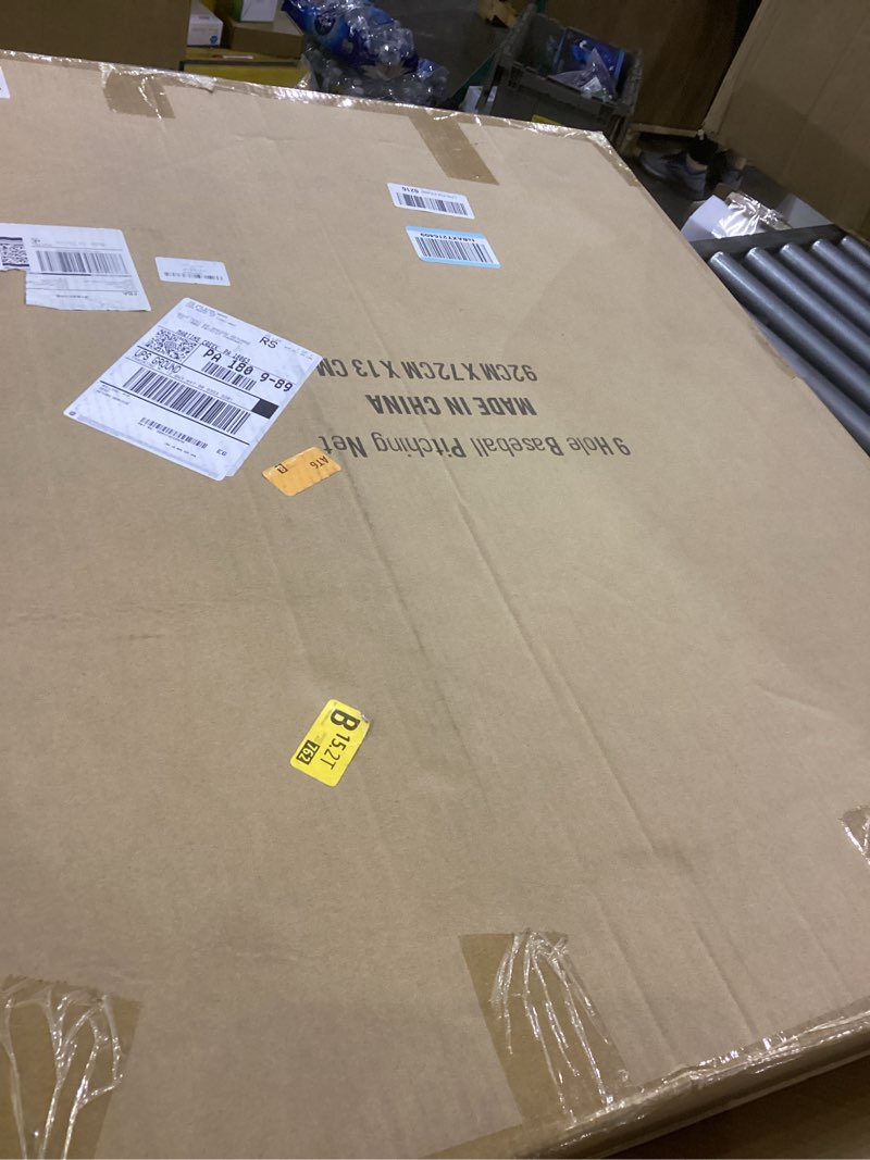 Condition photo showing Good Condition for Heavy-Duty 9 Hole Baseball Pitching Net with Pitching Target Pockets, Regulation Size Strike Zone, Portable Adjustable Height Pitcher Training Equipment for Baseball/Softball Practice Red