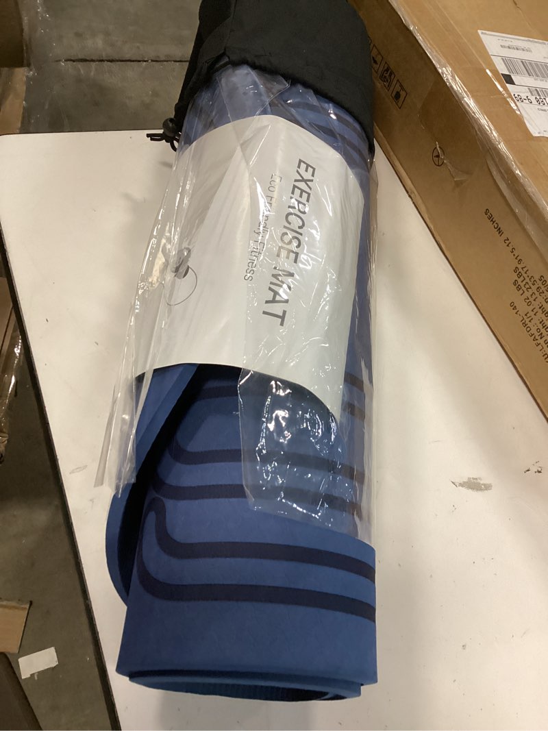 Condition photo showing Good Condition for gruper yoga mat non slip, eco friendly fitness exercise mat with carrying strap,pro yoga mats for women,workout mats for home, pilates and floor exercises grey blue / black 0.31*24*72 inches
