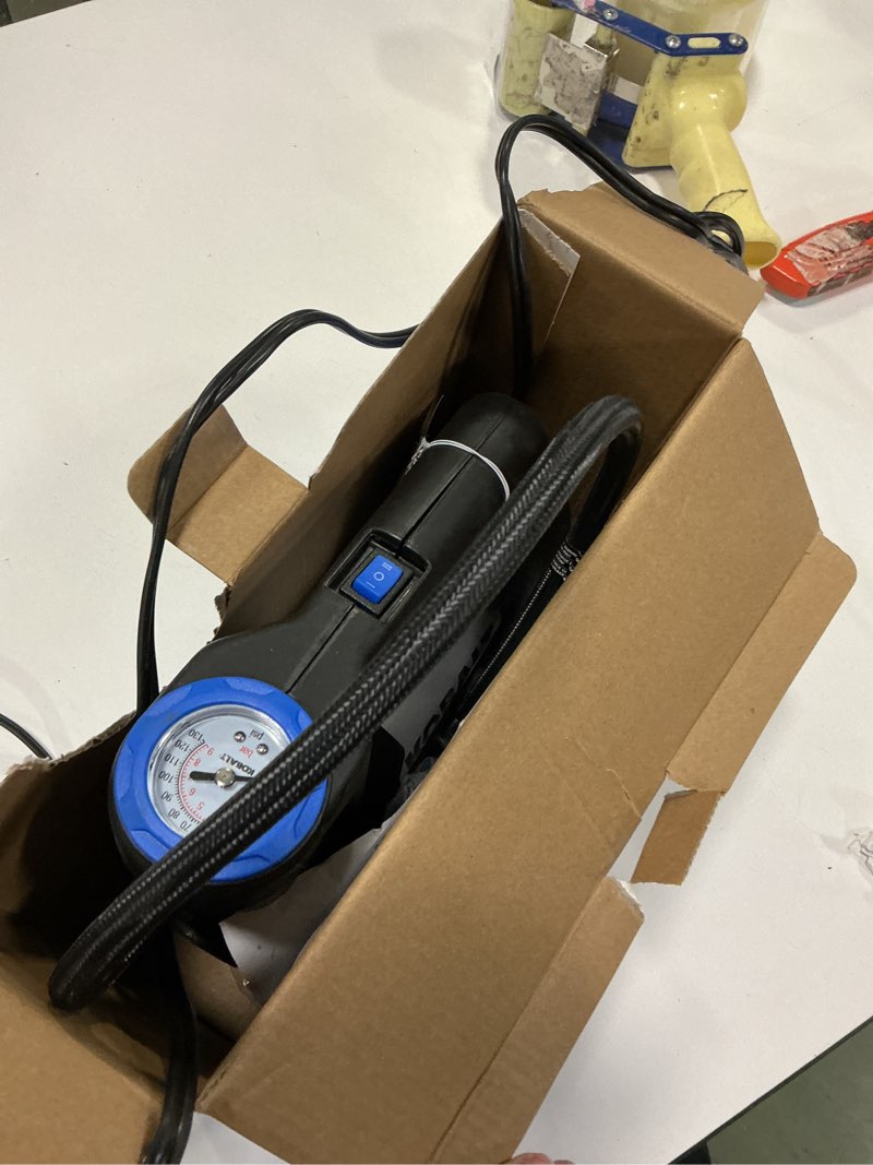 Condition photo showing As Is for KOBALT 12-Volt Multipurpose Inflator Inflador de 12 voltios multiuso