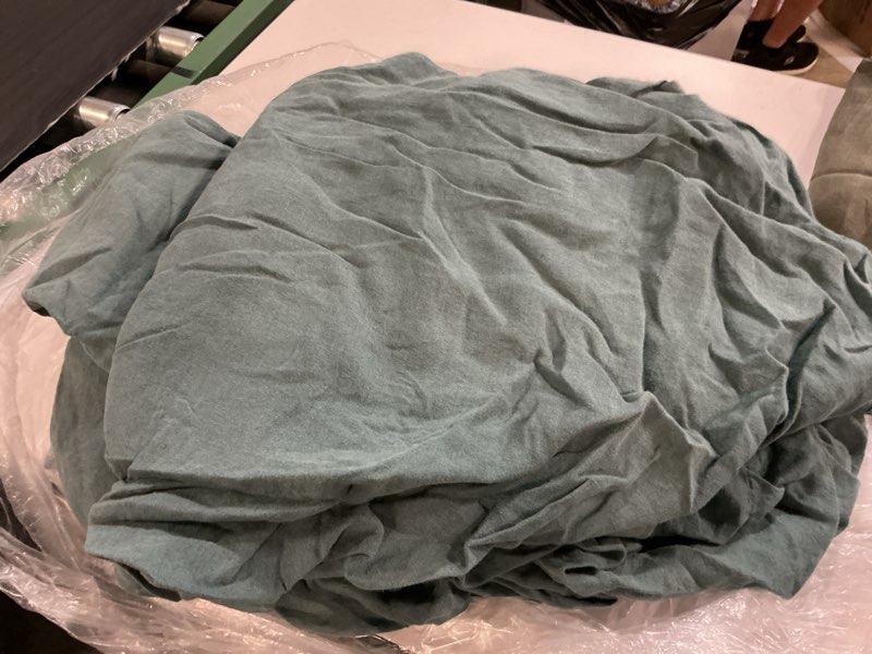 Condition photo showing As Is for quince organic brushed cotton sheet set size queen color nightfall