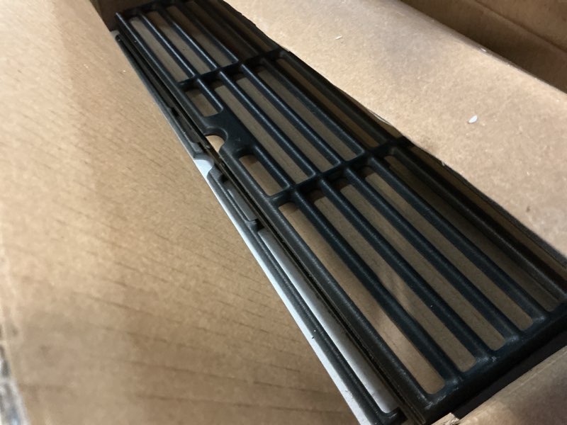 Condition photo showing Good Condition for 18 inch grill grates for charbroil performance 463342119, 463377017, 463347017, 463376018p2, 463376117, 463377117, grill grates replacement for char-broil 4 burner 475 463347519, 463347418, 463342119 cast iron for charbroil performance 4 burner