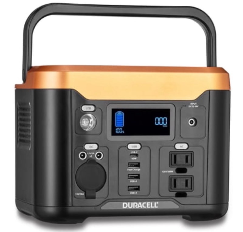 duracell portable power station 300 lithium battery backup portable power pack for power outages  emergency kits  home electronics  and outdoor use (120v/300w)