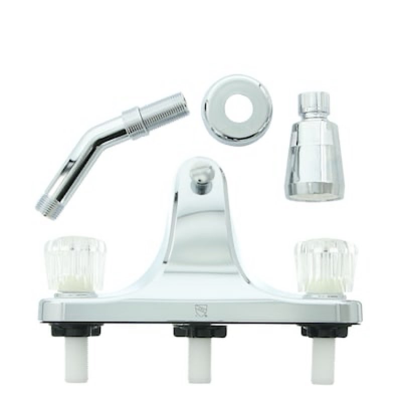 road & home chrome 2-handle single function 2.0-in round bathtub and shower faucet ( valve