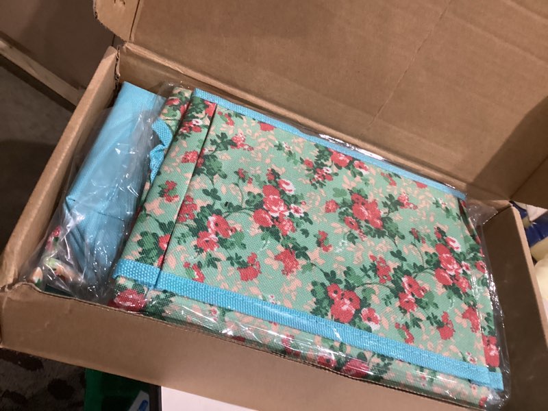 Condition photo showing New/Like New for Garden Tools Set, JUMPHIGH 10 PCS Heavy Duty Gardening Tools Includes Hand Trowel Rake Weeder Pruner, Gardening Gifts for Women, Garden Kit with Tote Bag, Apron, Gloves, Kneeling Pad Blue Green