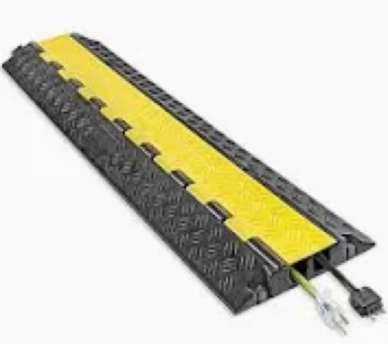 Pyle Durable Cable Protection Ramp Cover - Supports 11000lbs Single Channel Heavy Duty Hose and Cord
