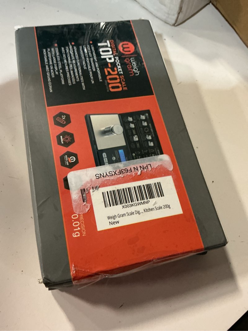 Condition photo showing New/Like New for weigh gram 200g digital pocket gram scale 0.01g accuracy, 200g x 0.01g mini digital grams scale, small food scale, jewelry scale, ounces grains scale with100g calibration weight 200g / 0.01g (model: top-100)