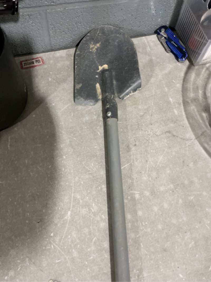 Condition photo showing As Is for used damaged project source 27.165-in steel handle digging shovel