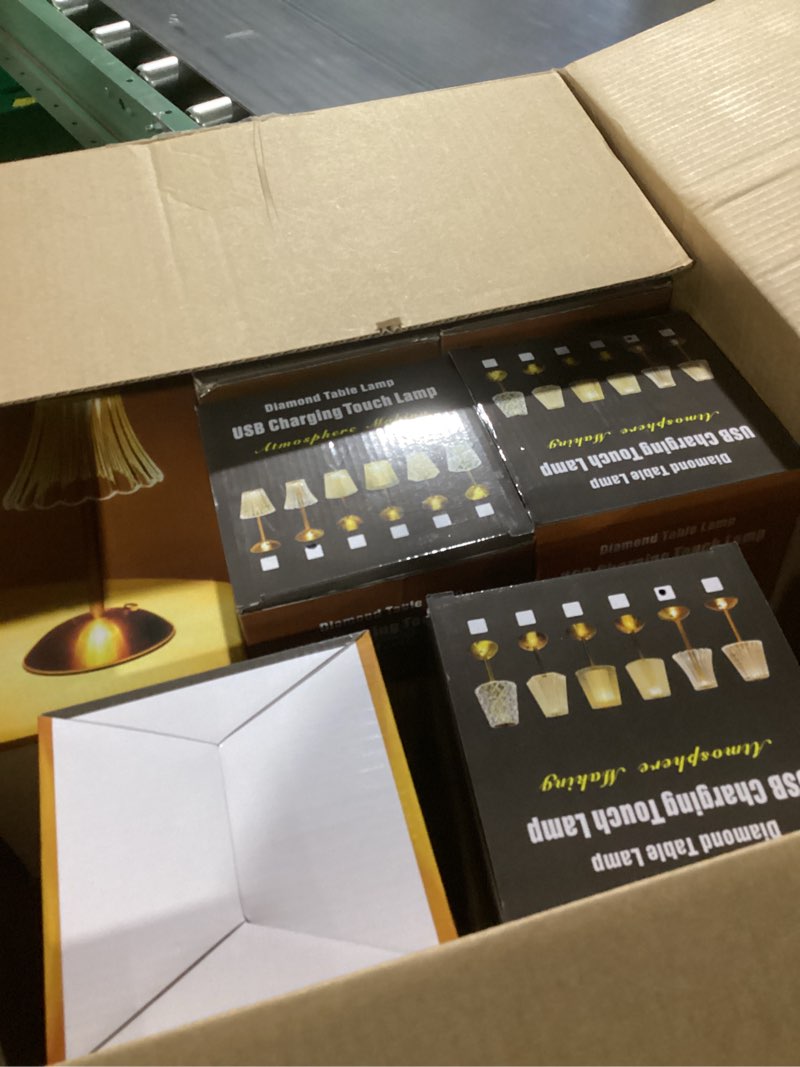 Condition photo showing Good Condition for Liliful 8 Pcs Cordless Table Lamp Rechargeable Touch LED Small Gold Portable Battery Operated USB-c Desk Lamp 3 Color Dimmable for Bedroom Living Room Dining (Gold,Rose Style) Gold Rose Style 8