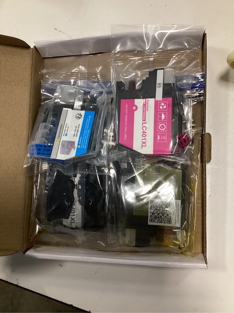 Condition photo showing As Is for LC401XL LC401 Ink Cartridges Compatible for Brother Ink Cartridges LC401 XL to use with Brother MFC-J1010DW MFC-J1012DW MFC-J1170DW Printer Ink (Black Cyan Magenta Yellow, 4 Pack)