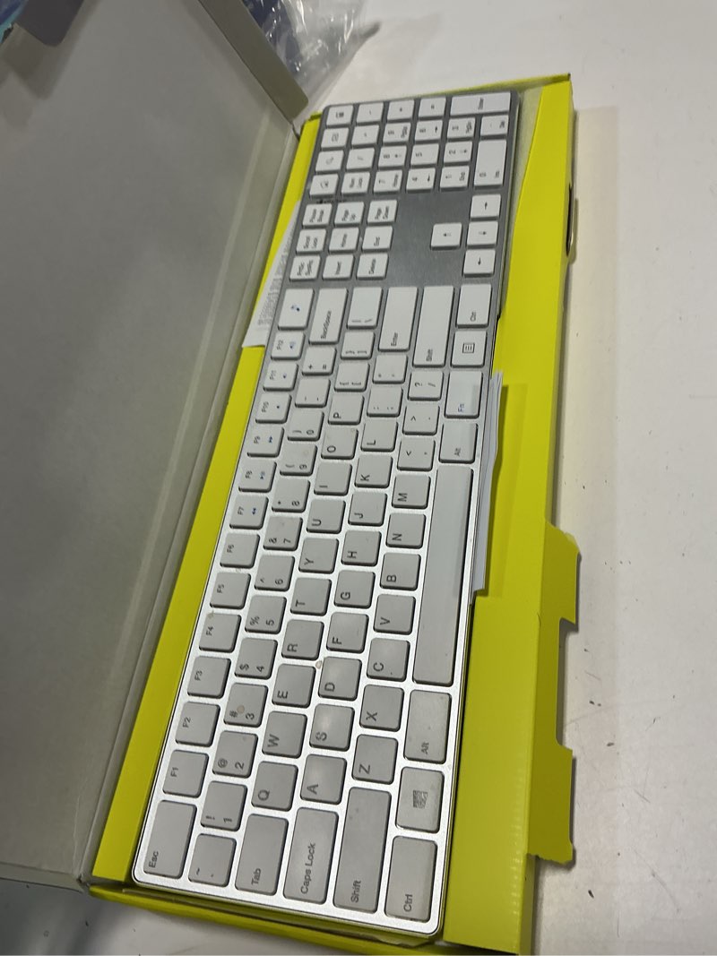 Condition photo showing Good Condition for TIETI K01R Wireless Keyboard, 2.4G Slim and Compact Wireless Keyboard with Numeric Keypad, Long Battery Life, Lag-Free for PC Laptop Computer Windows, Silver Wireless Keyboard-Silver
