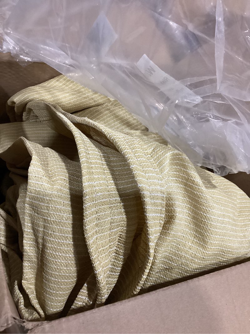 Condition photo showing As Is for royal shade heavy duty 16' x 24' beige sun shade rectangle pro ring shade sail, 260 gsm commercial grade upf50 sunshade, reinforced corners & edges - 5 years warranty (we make custom size)
