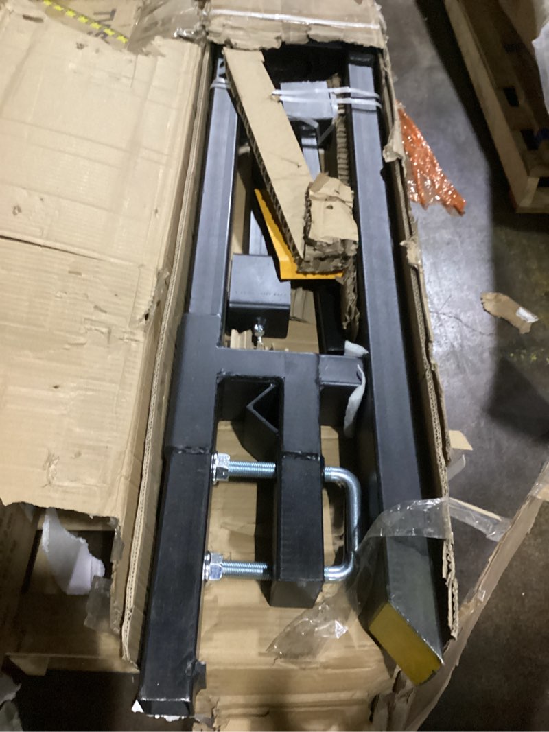 Condition photo showing Good Condition for pallet forks, clamp on tractor bucket forks with adjustable stabilizer bar, heavy duty front loader forks, fork attachment for skid steer,loader bucket,43''with stabilizer bar