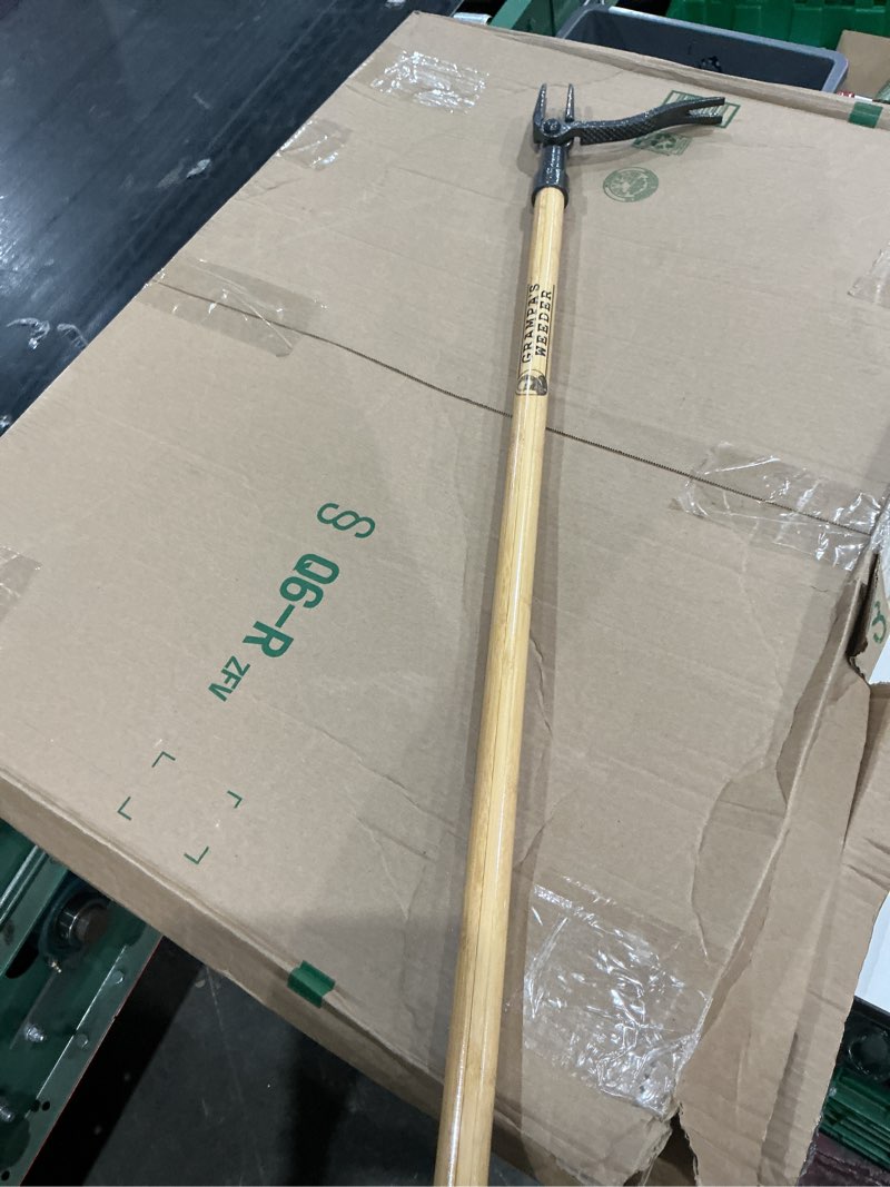 Condition photo showing Good Condition for grampa's weeder - the original stand up weed puller tool with long handle - made with real bamboo & 4-claw steel head design - easily remove weeds without bending, pulling, or kneeling.