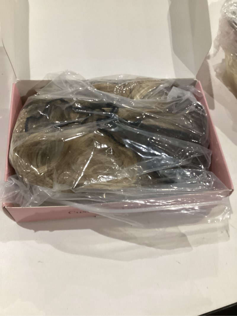 Condition photo showing Good Condition for ombre blonde wigs with bangs blond wig for women 14inch short wavy wigs shoulder length hair for girl natural looking synthetic heat resistant fiber hair for daily party halloween use