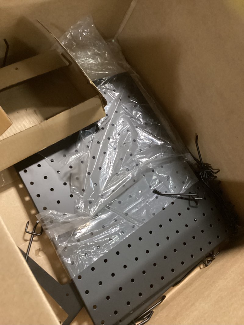 Condition photo showing Good Condition for 2Pcs Metal Pegboard Display Stand with 24 Peg Hooks for Craft Shows & Fairs,Black Jewelry Retail Display Rack for Selling Accessories,Display Stands for Earring,Pin Stands,Retail Vendors(16*12inch)