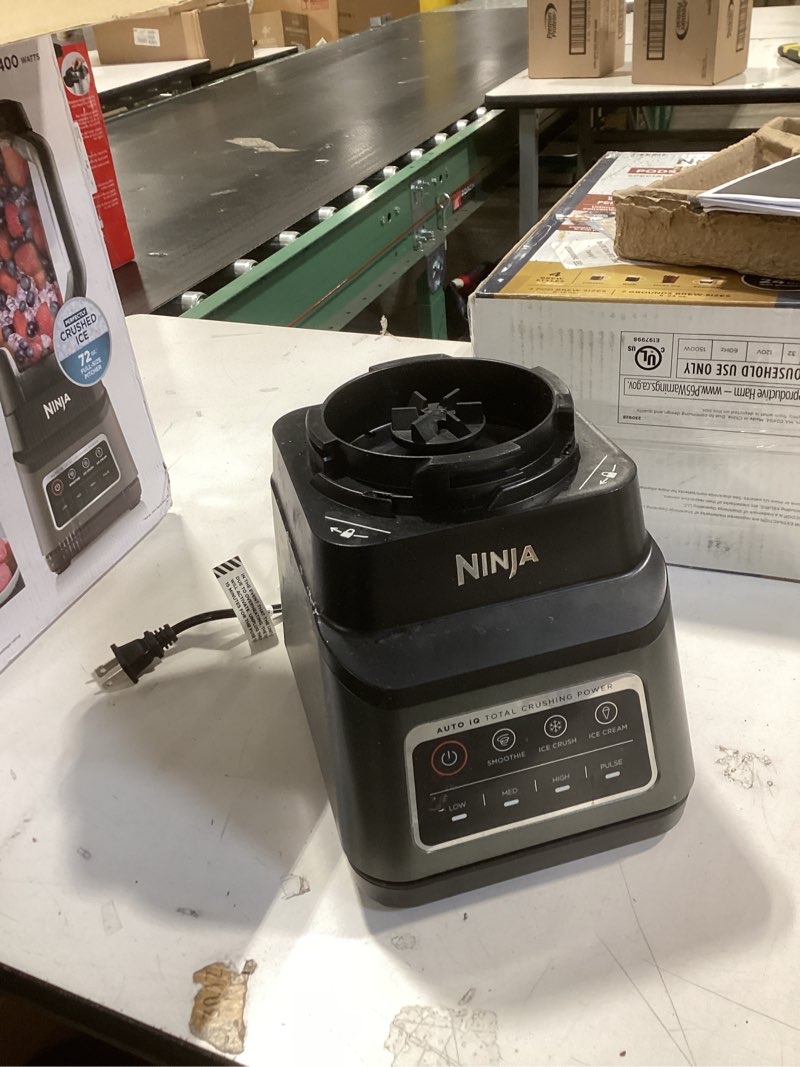Condition photo showing As Is for Ninja BN701 Professional Plus Blender, 1400 Peak Watts, 3 Functions for Smoothies, Frozen Drinks & Ice Cream with Auto IQ, 72-oz.* Total Crushing Pitcher & Lid, Dark Grey 64 oz. Blender + Total Crushing Pitcher