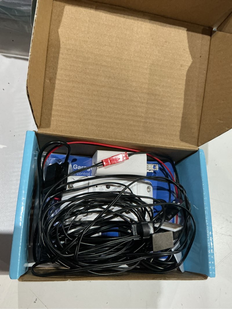 Condition photo showing As Is for agshome smart wi-fi garage door opener remote, app control, compatible with alexa, google assistant, no hub needed with smartphone control
