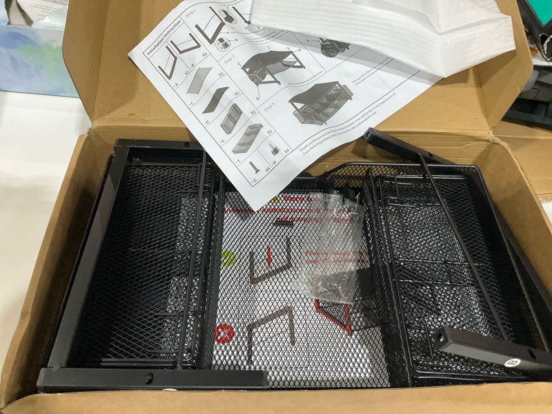 Condition photo showing As Is for OPNICE Desk Organizer and Accessories, 2-Tier Computer Monitor Stand Riser with Drawer and 2 Pen Holders, Laptop Stand, Office Desk Accessories for Office Supplies, Black Black 1-Pack