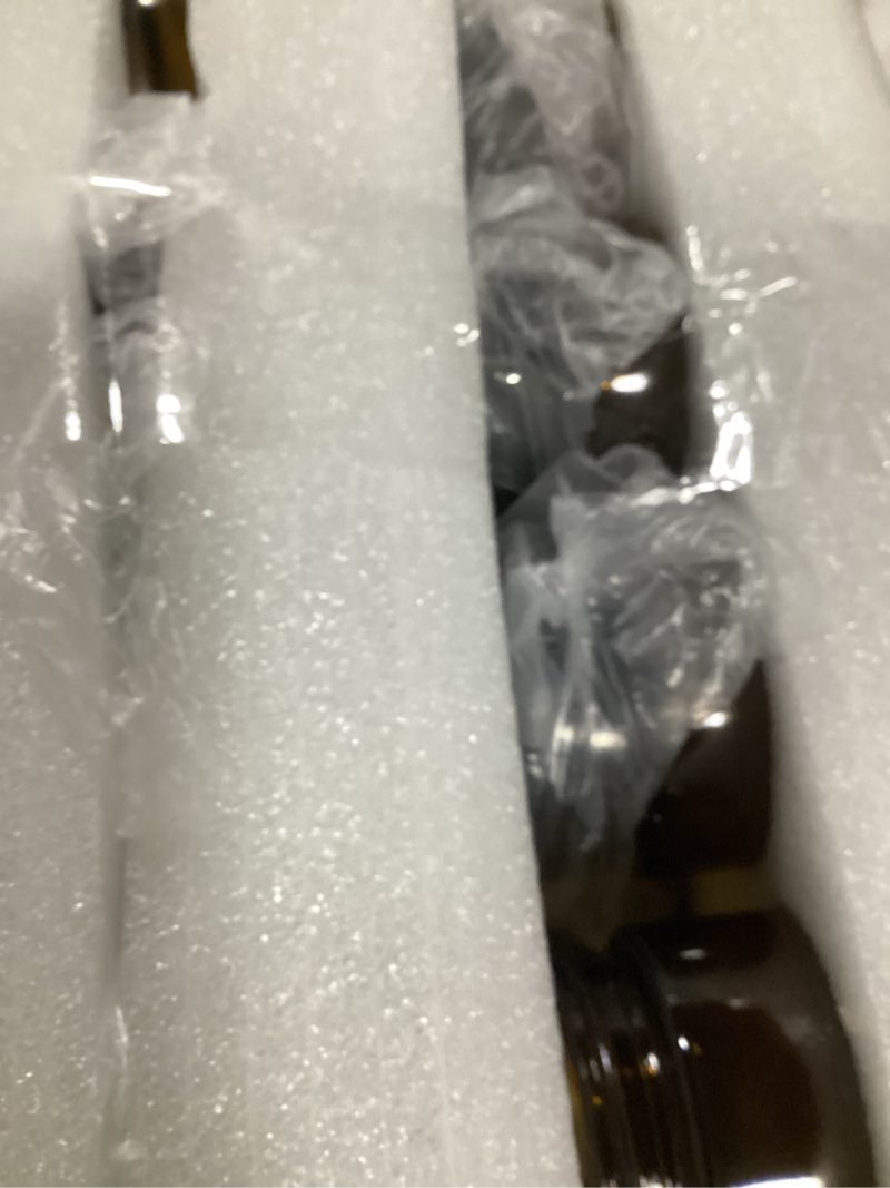 Condition photo showing Good Condition for norme 48 pcs 4 oz glass jars with lids leakproof round airtight empty cosmetic jars with inner liners lid for storing lotions powder ointments candle making tins (black,amber) 48 black, amber